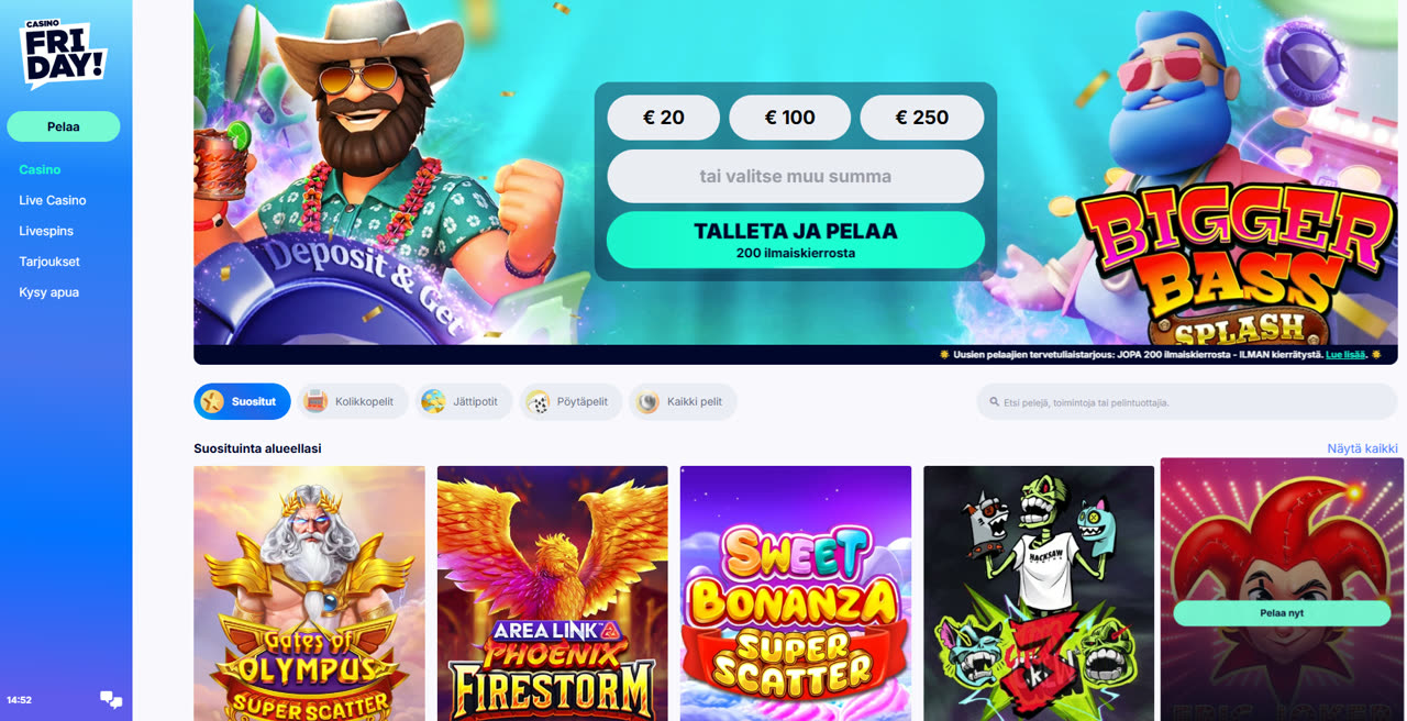 Kuvankaappaus CasinoFriday