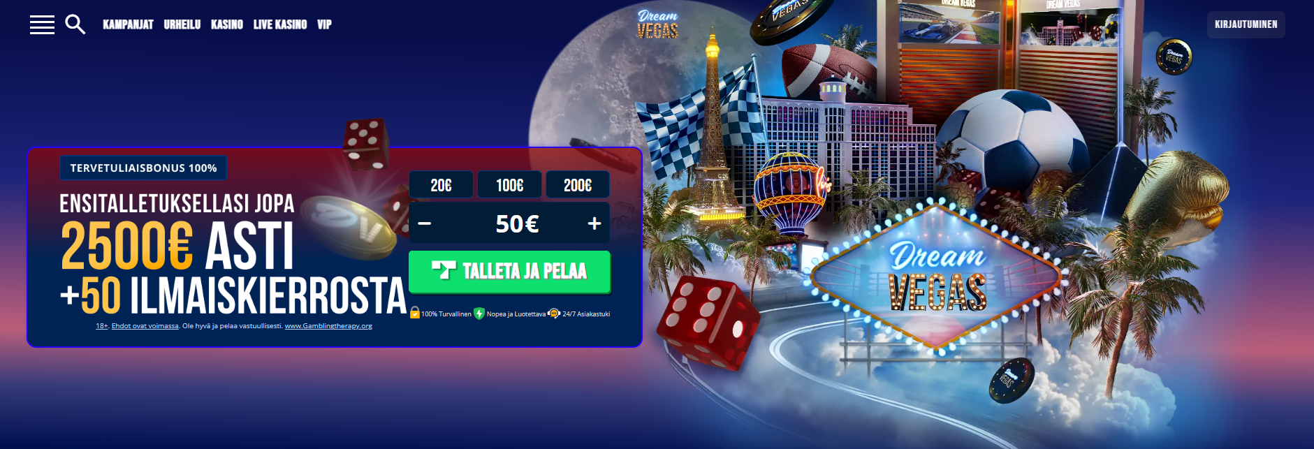 Kuvankaappaus Dream Vegas