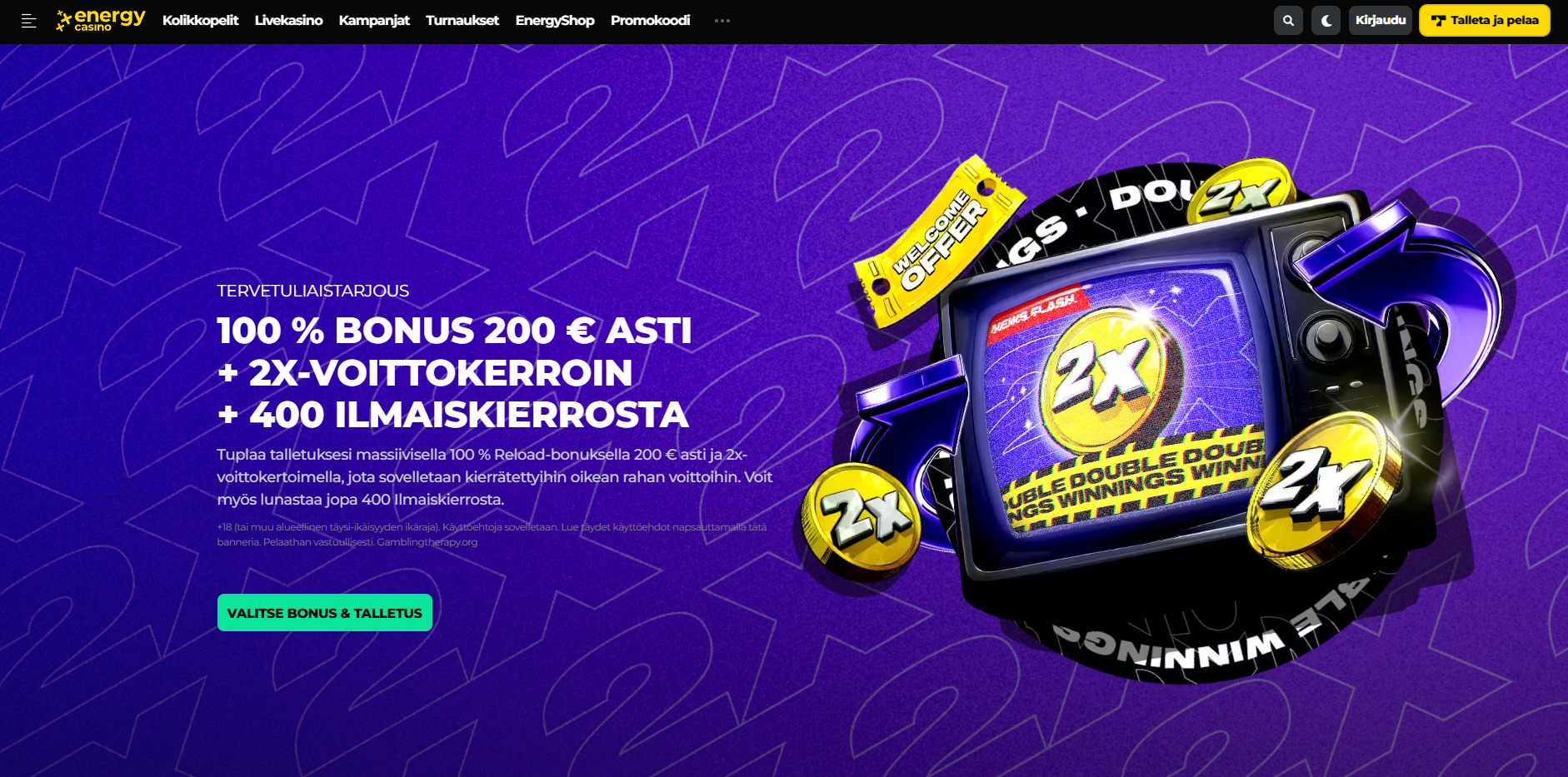 Kuvankaappaus Energy Casino