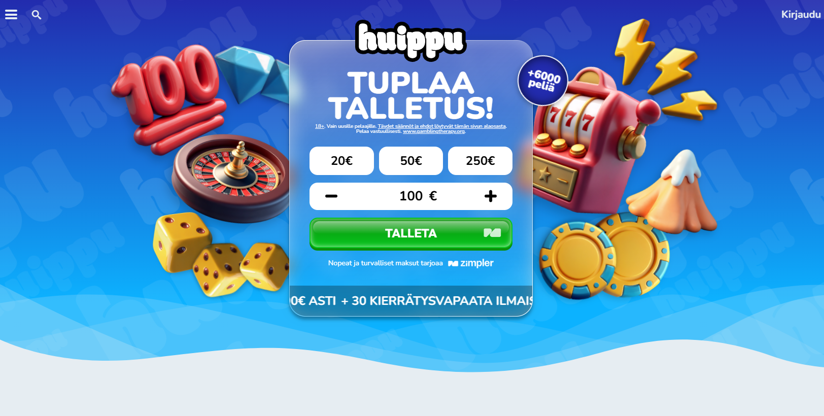 Kuvankaappaus Huippukasino