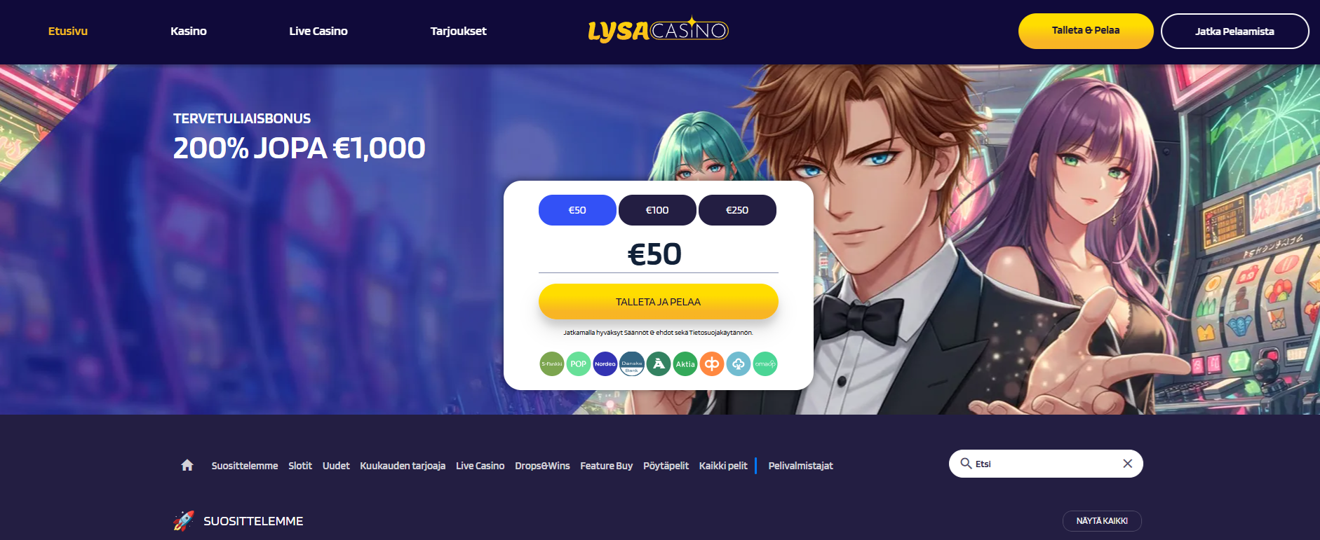 Kuvankaappaus Lysacasino