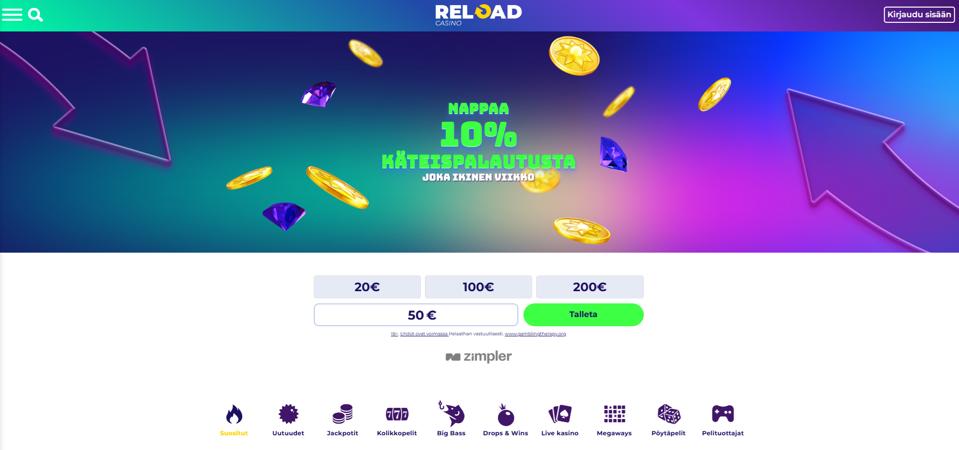 Kuvankaappaus Reload Casino