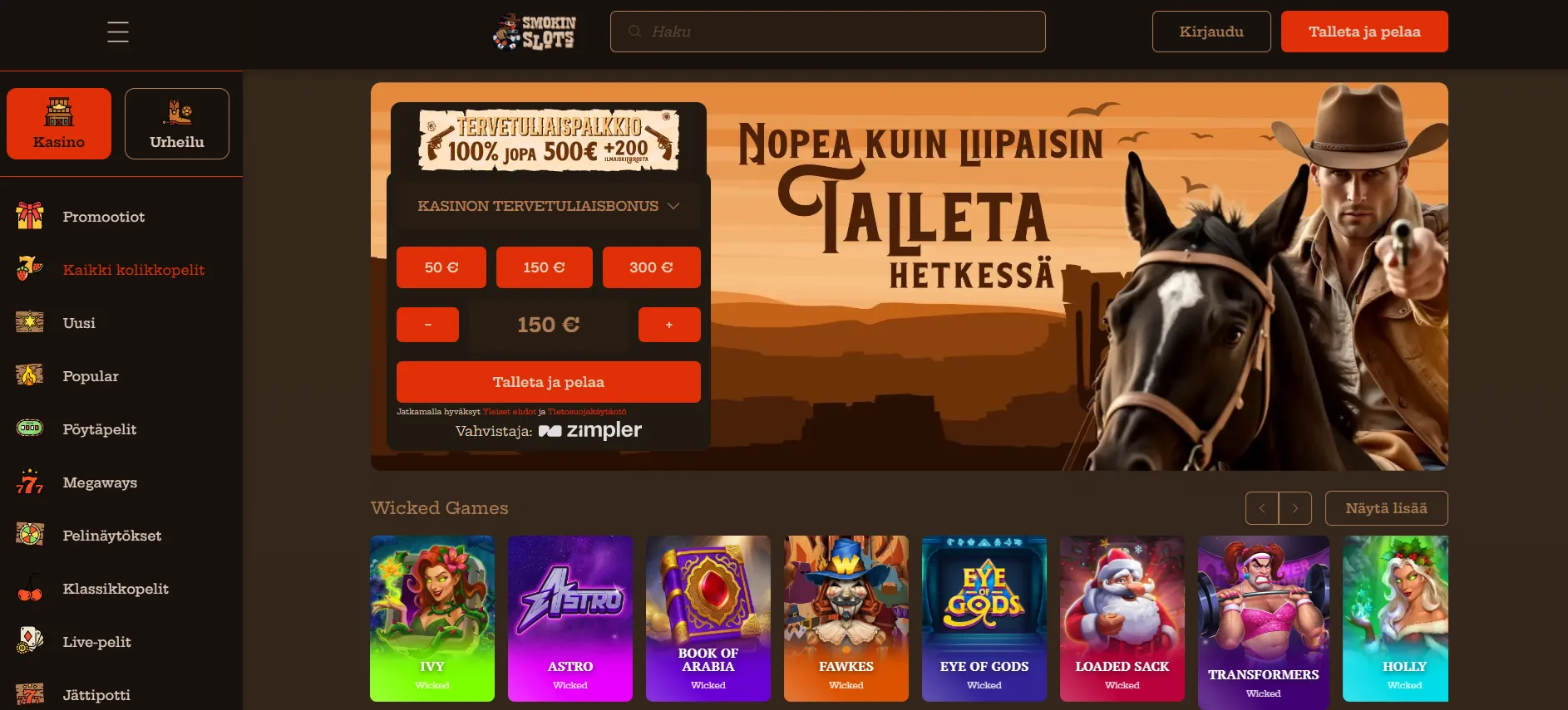 Kuvankaappaus Smokin Slots